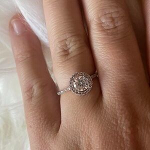 Dazzling Silver Halo Ring
